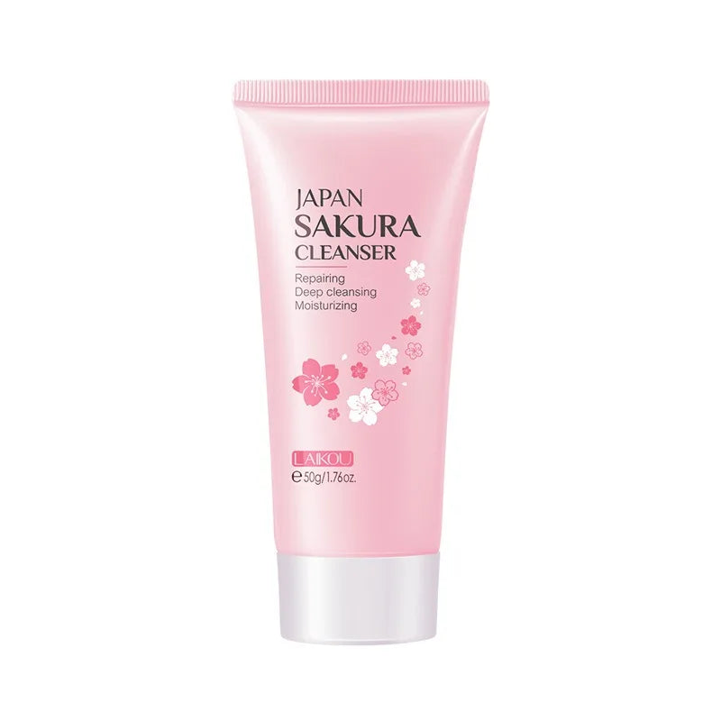 Sakura Cleanser Rich Foam Deep Clean Remove Grease Improve Oily Face Wash Cream Gentle Moisturizing Remove Blackhead Cleanser